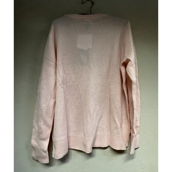 Halogen Womens Size XL Crewneck Cashmere Pullover Sweater Pink Chintz New $98 - Picture 2 of 9